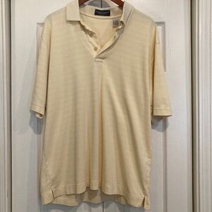 Men's Page & Tuttle knit short sleeve shirt, Cream, Large